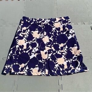 Rafaella  Activewear Skort, Size L, blue/tan  Floral, Large